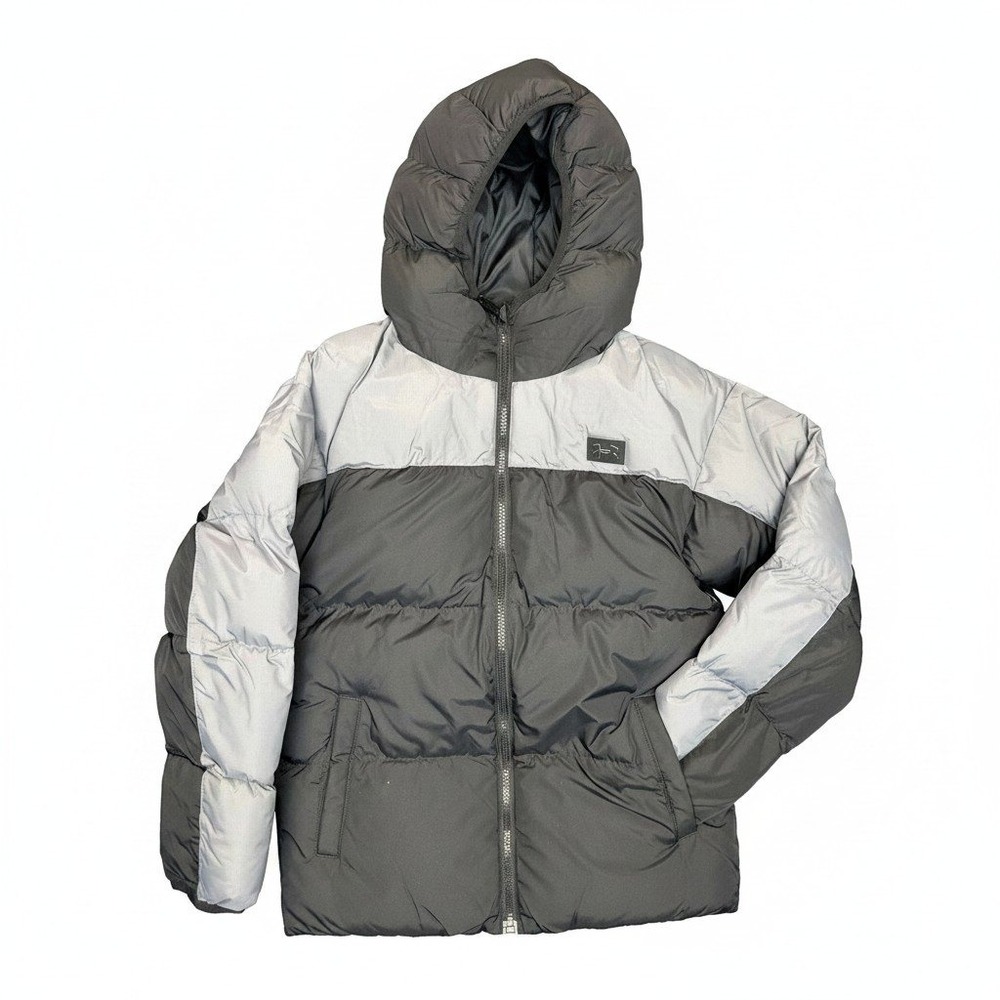 Under Armour Tuckerman Puffer Jacket Black Grey Hooded Insulated UJFIM10F-001 YM